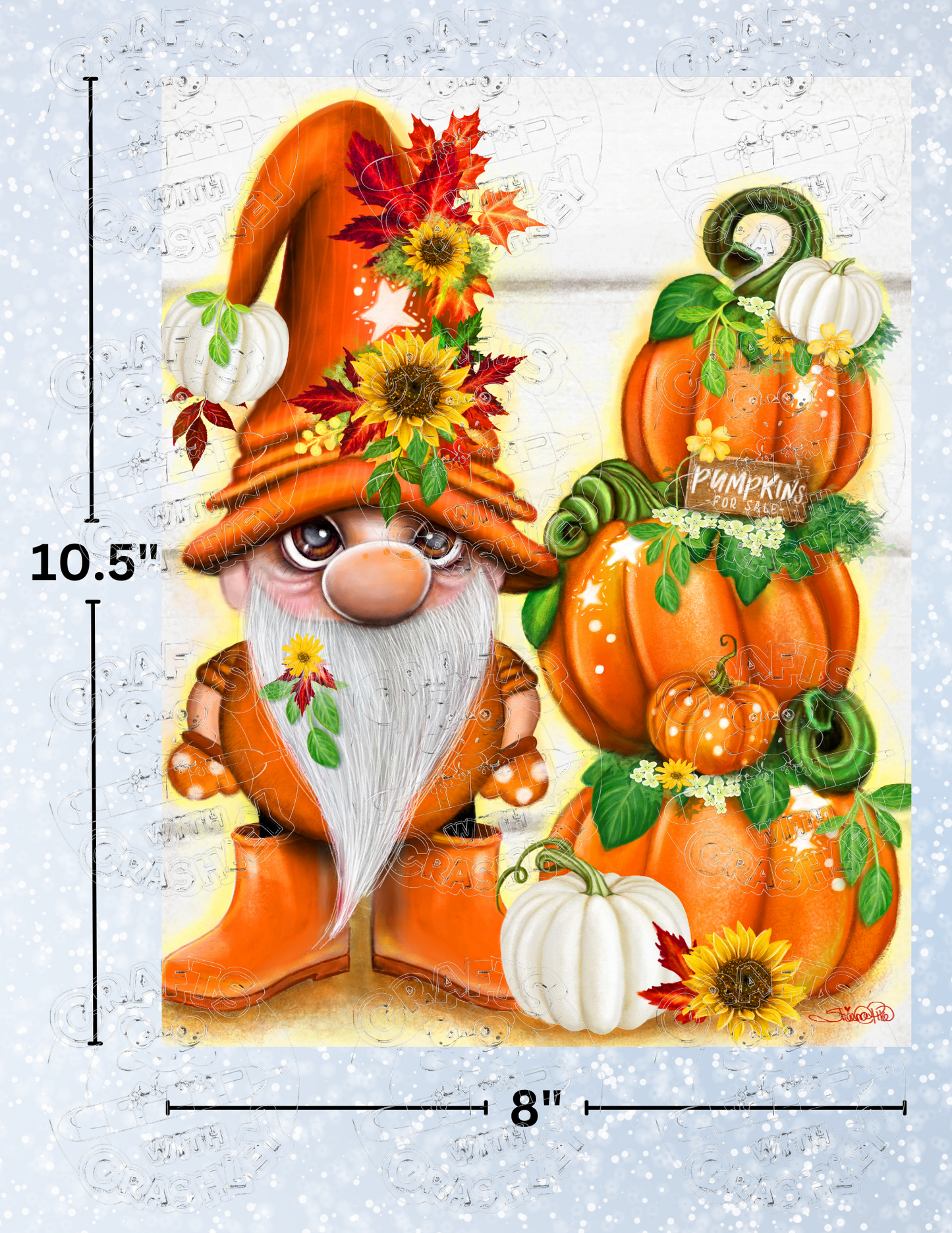 "Pumpkins for Sale Lil Gnomez" by ©Sheena Pike Premium Decorative Release Papers for Diamond Painting