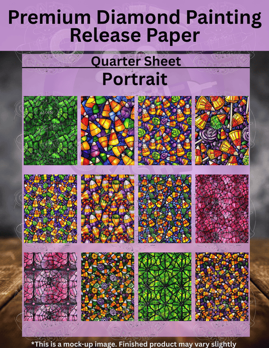 Stained Glass Halloween Combo Pack Premium Release Paper for Diamond Painting