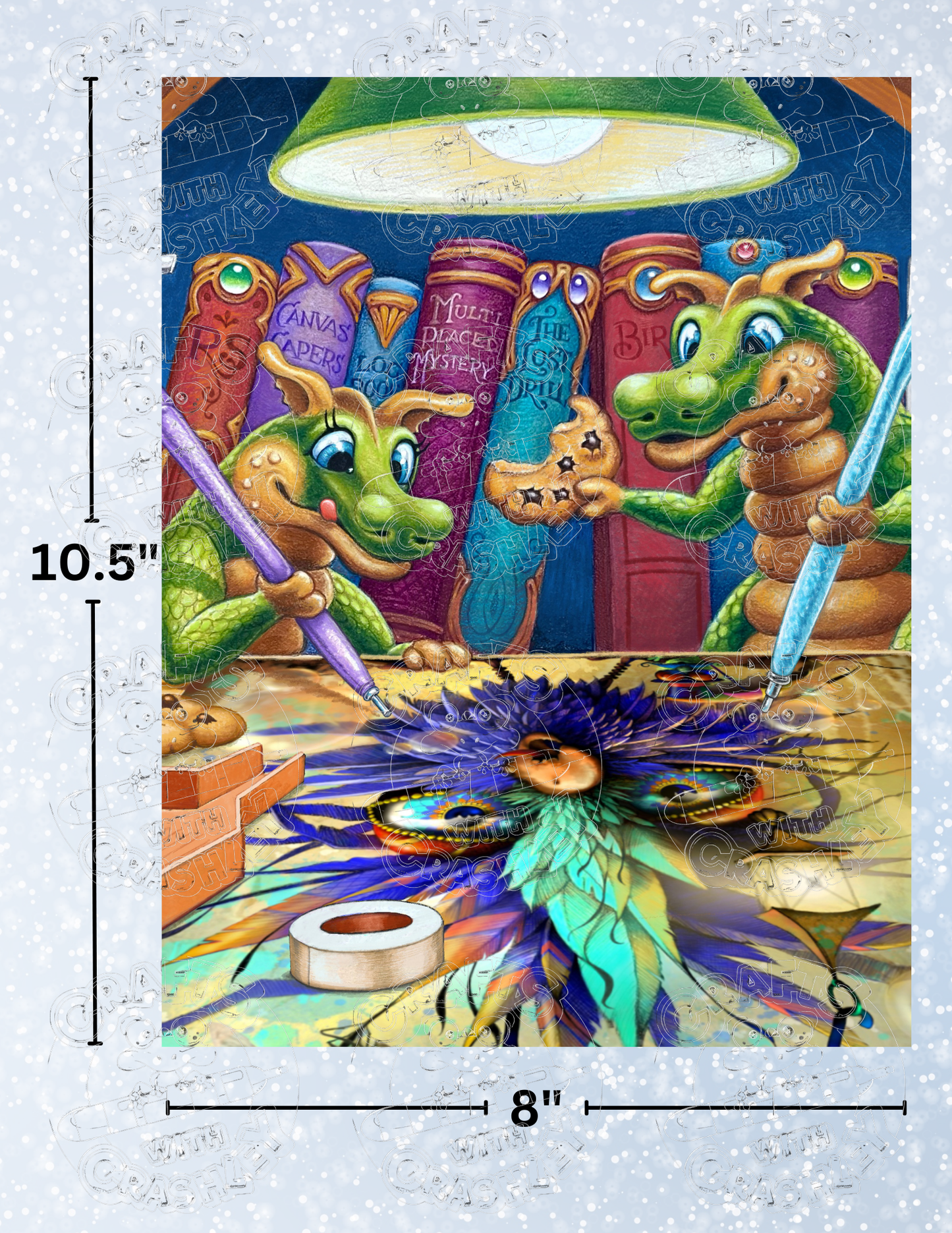 "Cookies, Books, Diamonds, & Birds" by ©Randal Spangler Premium Decorative Release Papers for Diamond Painting