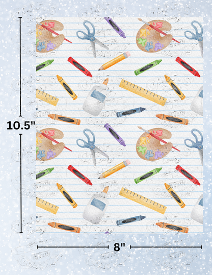 "School Supplies" by ©Sara Anne Creations Premium Decorative Release Papers for Diamond Painting