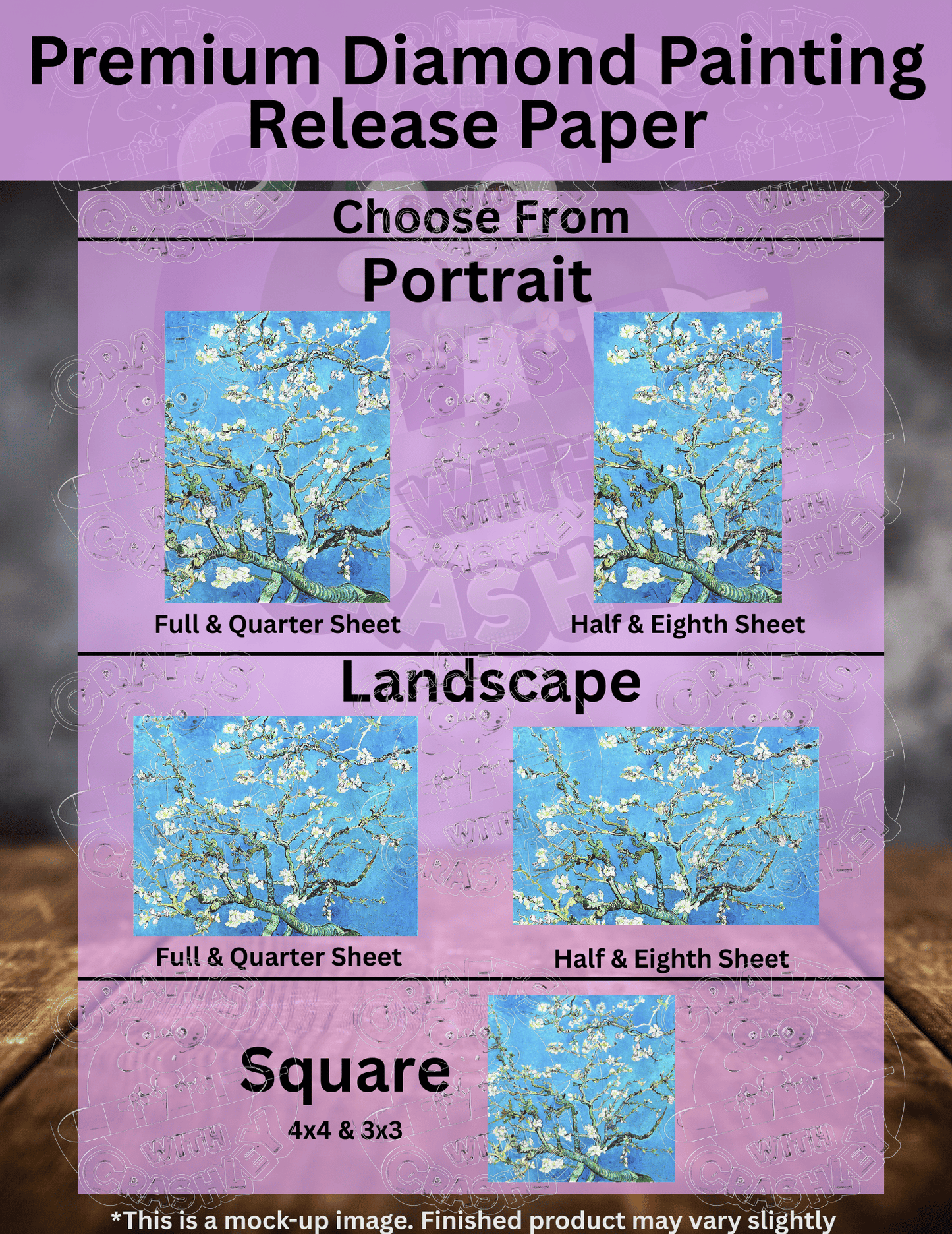 "Almond Blossoms" by Vincent Van Gogh Premium Accessories for Diamond Painting