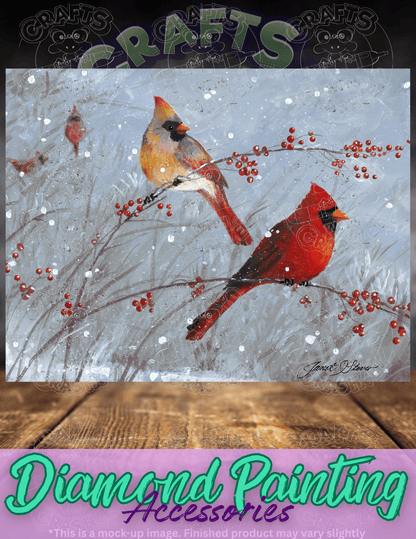 "Winter Cardinals" by ©Janet Stever Premium Accessories for Diamond Painting