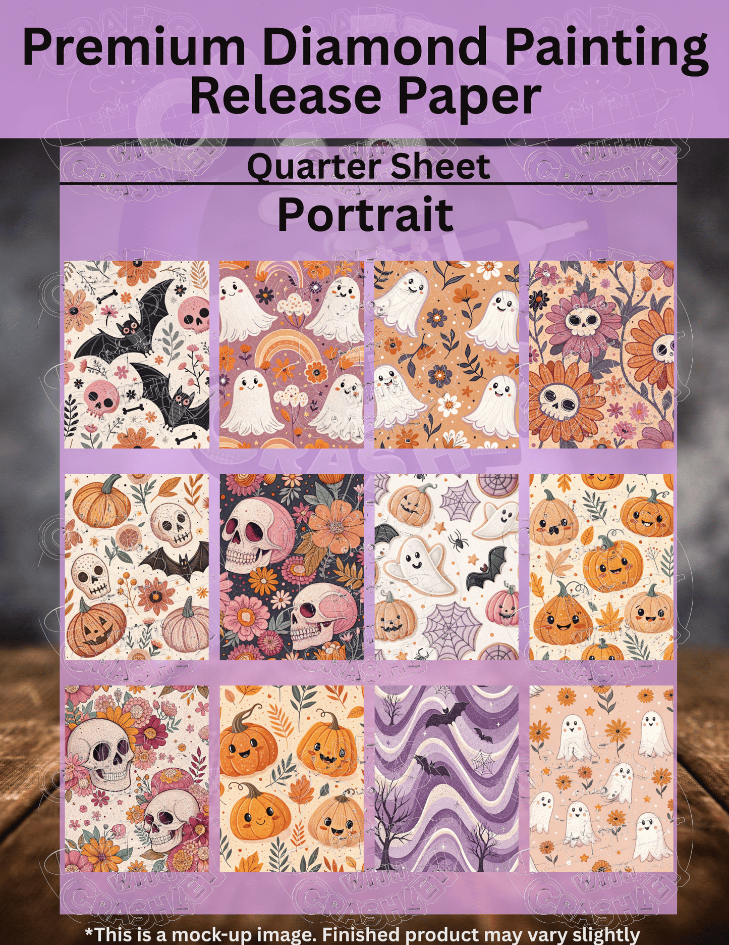 Retro Halloween Combo Pack Premium Release Paper for Diamond Painting