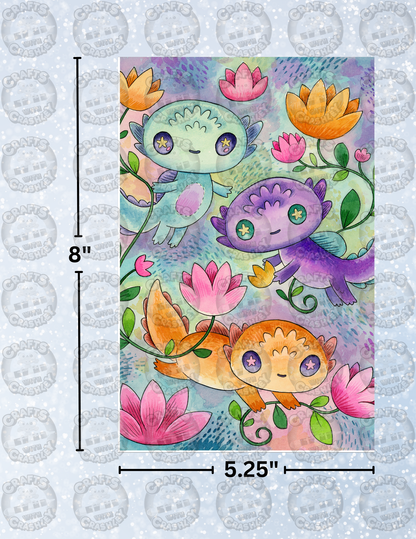 "Playful Axolotls" by ©Jeremiah Ketner Decorative Diamond Painting Release Papers