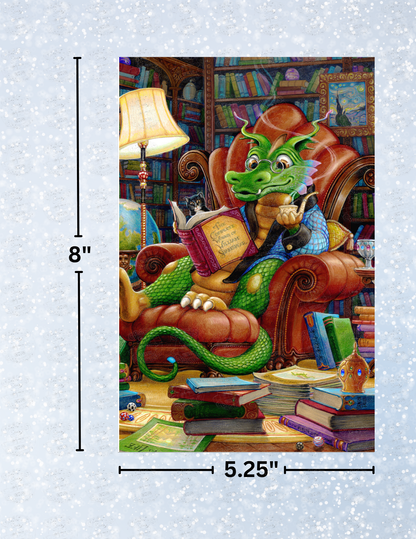 "Literate Dragon" By ©Randal Spangler Decorative Diamond Painting Release Papers