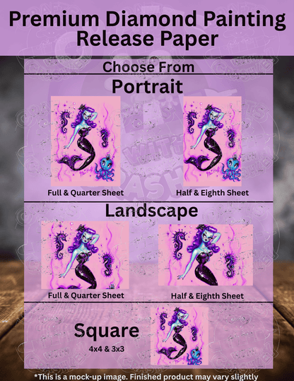 "Purple Haired Mermaid" by ©Miss Fluff Premium Accessories for Diamond Painting