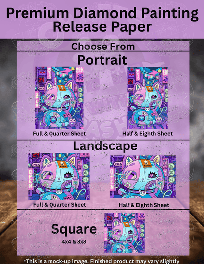 "Lucky Cat Cyber Punk" by ©Jeremiah Ketner Premium Accessories for Diamond Painting