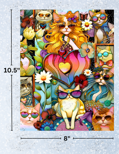 "Cats N Shades" by ©T.S. Larking Premium Decorative Release Papers for Diamond Painting