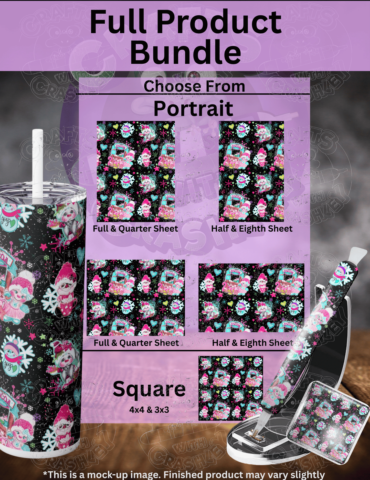 "Colorful Snowman Pattern" by ©Sheena Pike Premium Accessories for Diamond Painting