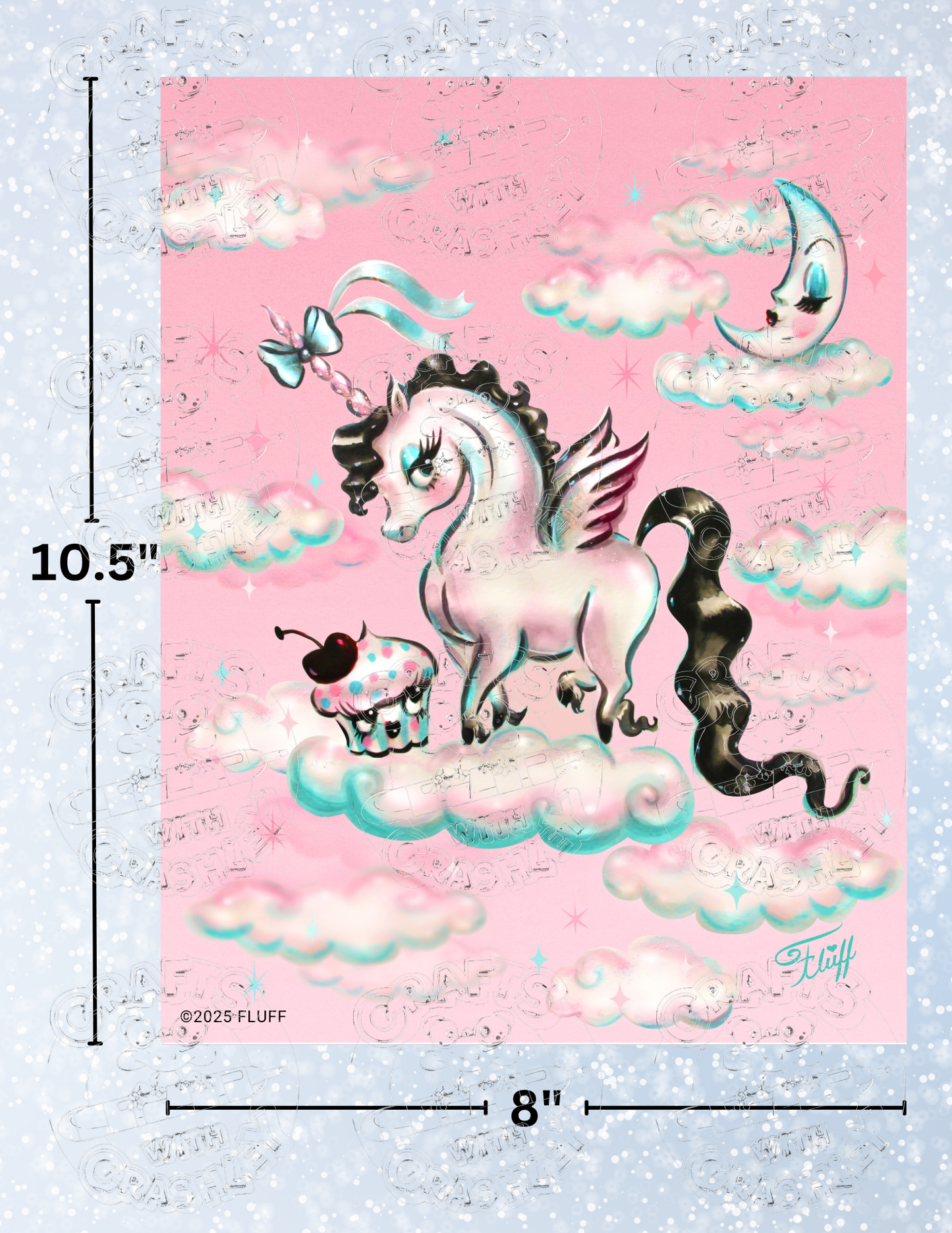 "Baby Unicorn Pegasus" by ©Miss Fluff Premium Decorative Release Papers for Diamond Painting