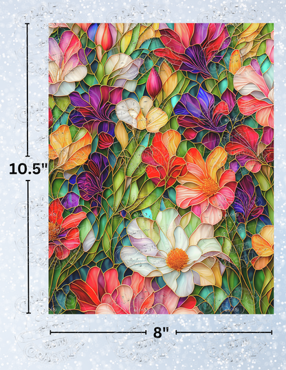 "Stained Glass Flower Garden" by ©Peggy Collins Premium Decorative Release Papers for Diamond Painting