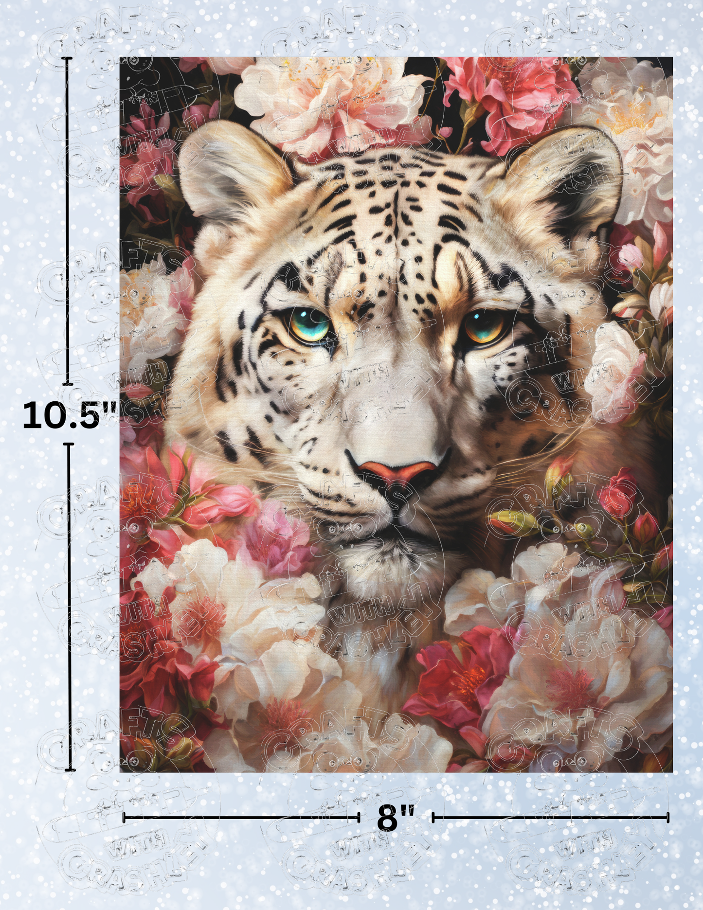 "Sabrina The Snow Leopard" by ©Peggy Collins Premium Decorative Release Papers for Diamond Painting
