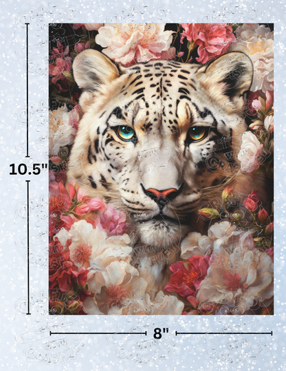 "Sabrina The Snow Leopard" by ©Peggy Collins Premium Decorative Release Papers for Diamond Painting