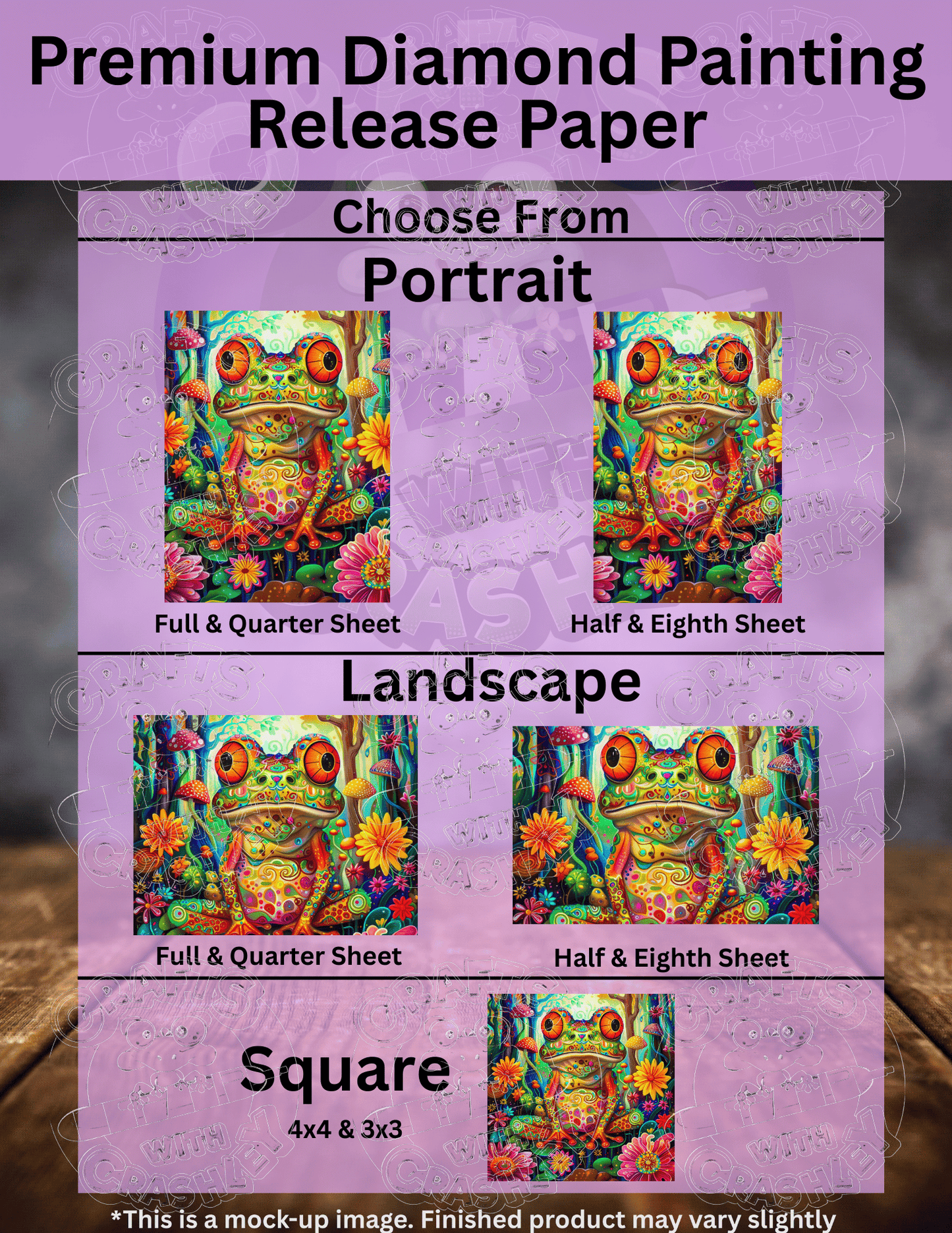 "Frog Yoga" by ©Claudia McKinney Premium Accessories for Diamond Painting