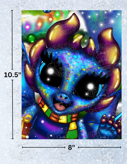 "Christmas Dragon" by ©Emma Casey Premium Decorative Release Papers for Diamond Painting