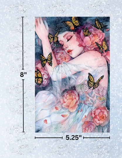 "Sleeps with Butterflies" By ©Margaret Morales Decorative Diamond Painting Release Papers