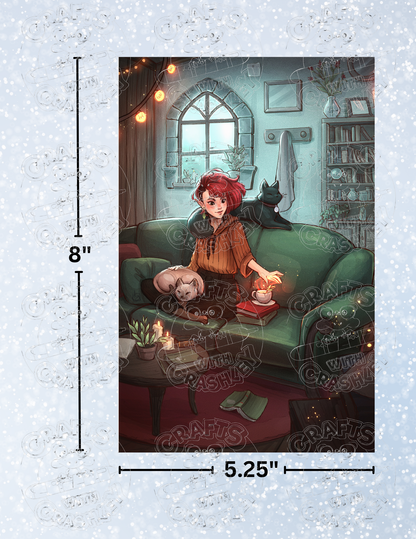 "Cats, Candles, & Tea" by ©ChrissaBug Decorative Diamond Painting Release Papers