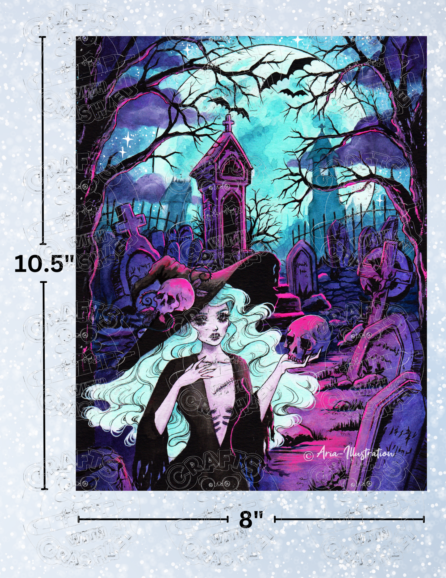 "Undead Witch" by ©Aria Illustration Premium Decorative Release Papers for Diamond Painting