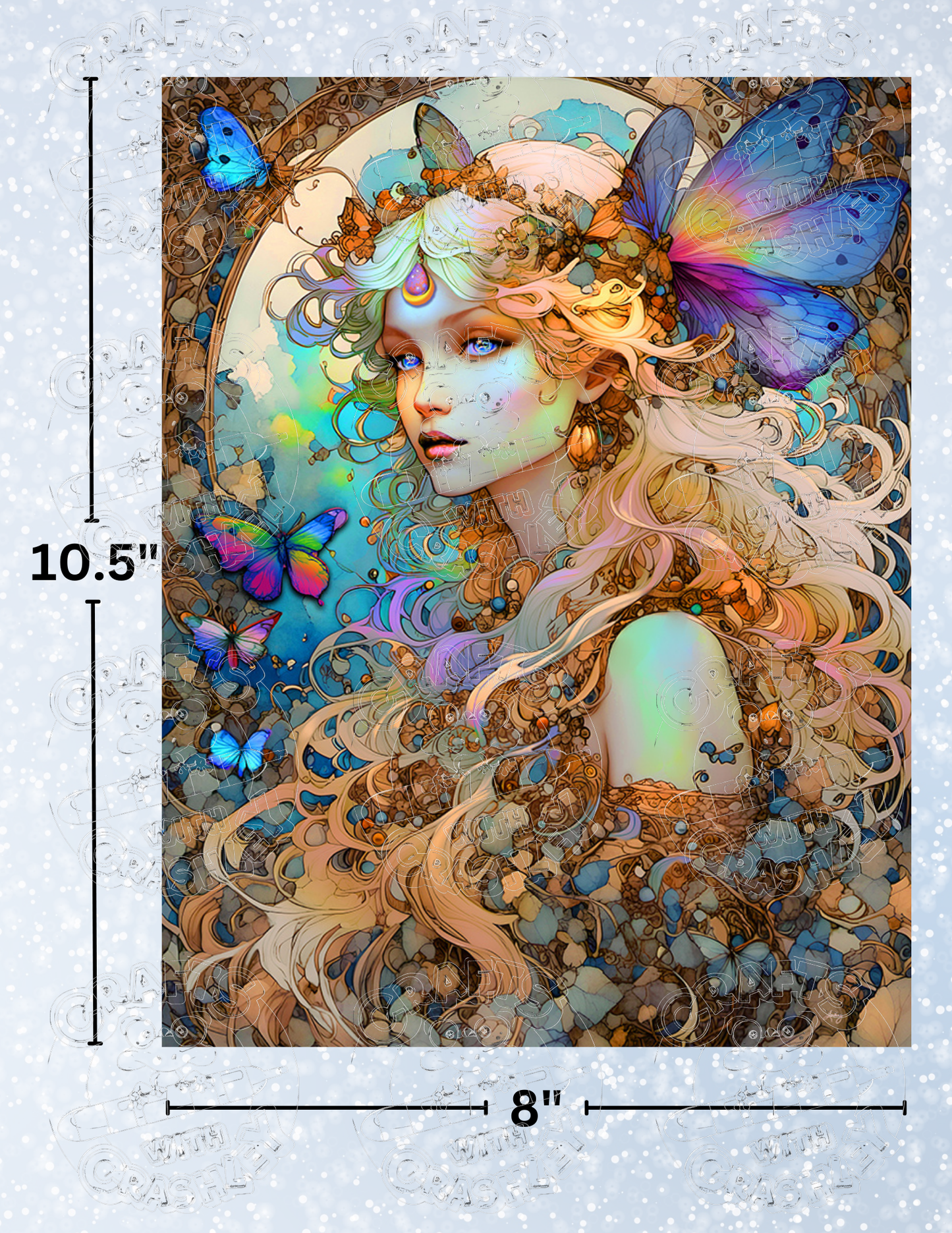 "Blue Eyes and Butterflies" by ©T.S. Larking Premium Decorative Release Papers for Diamond Painting