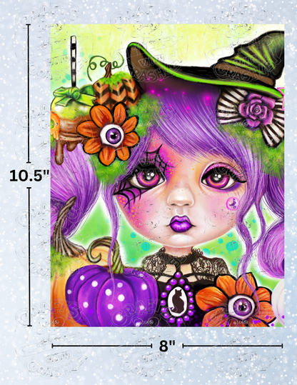 "Halloween Hannah" by ©Sheena Pike Premium Decorative Release Papers for Diamond Painting