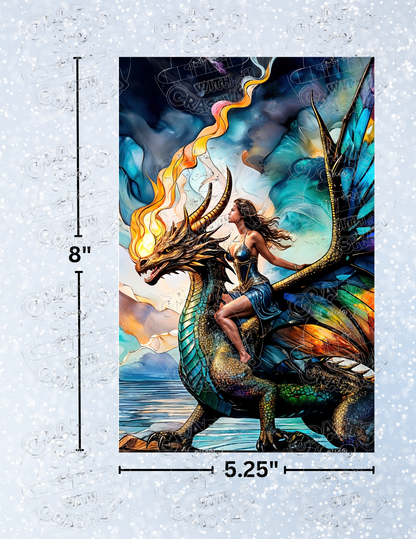 "Her Dragon" by ©Peggy Collins Decorative Diamond Painting Release Papers