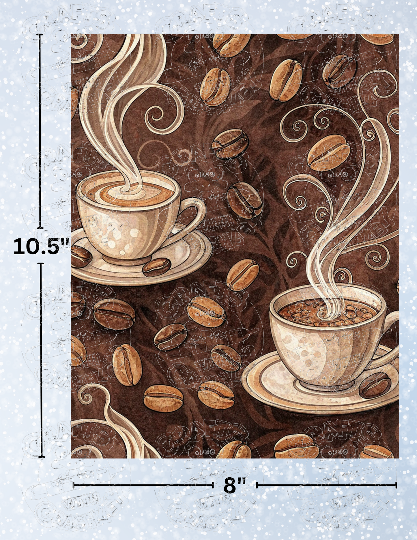 "Steamy Coffee" Premium Decorative Release Papers for Diamond Painting