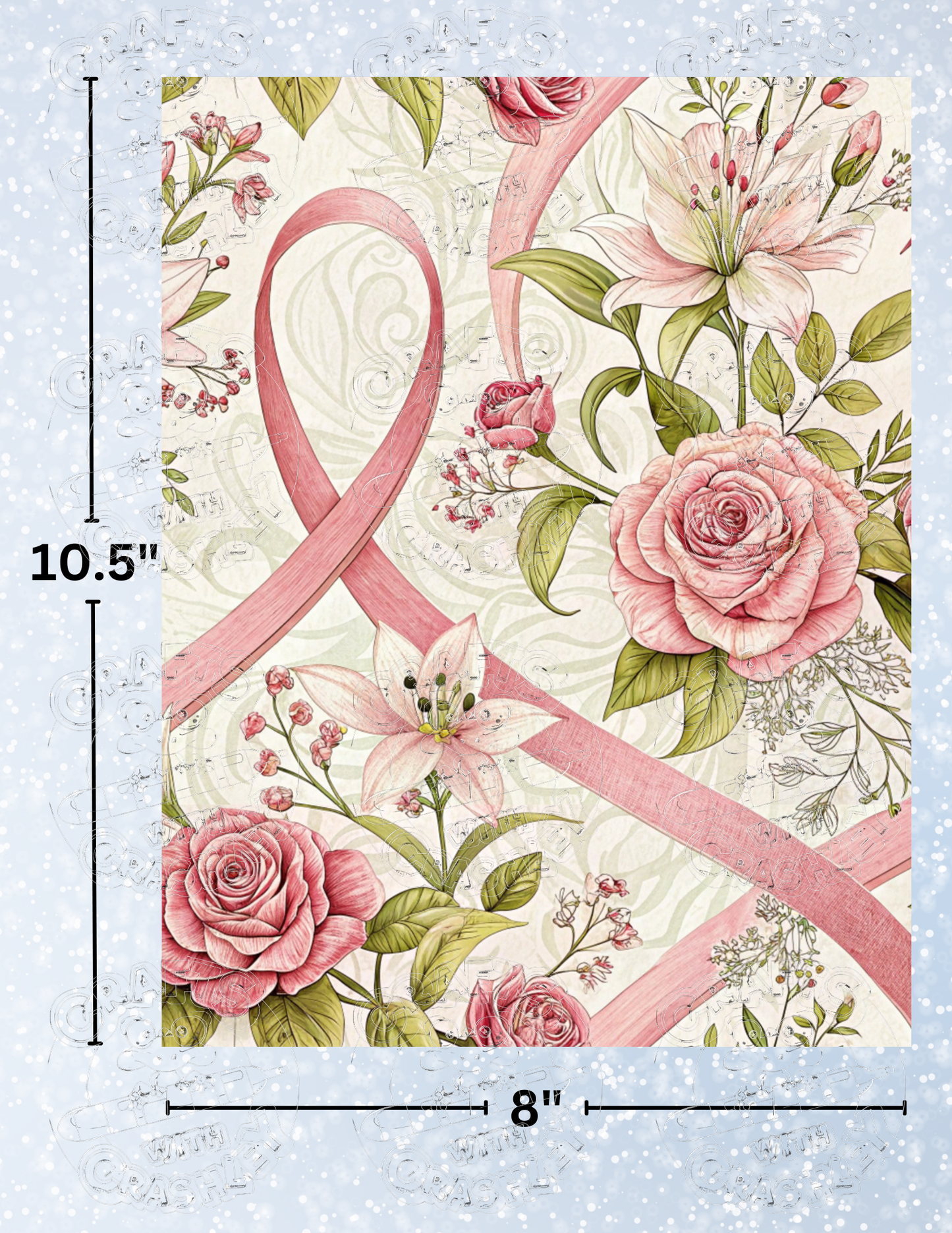 "Breast Cancer Ribbon" Premium Decorative Release Papers for Diamond Painting