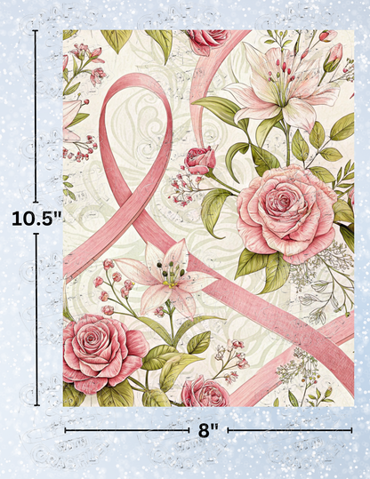 "Breast Cancer Ribbon" Premium Decorative Release Papers for Diamond Painting