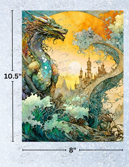 "The Dragon's Wake" by ©T.S. Larking Premium Decorative Release Papers for Diamond Painting