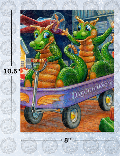"Dragon Wagon" By ©Randal Spangler Decorative Diamond Painting Release Papers