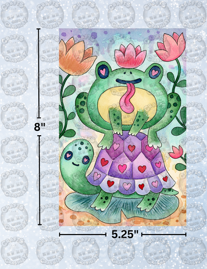 "Turtle and Frog" by ©Jeremiah Ketner Decorative Diamond Painting Release Papers