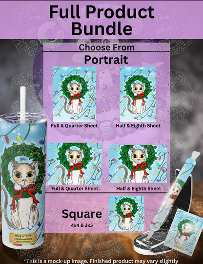 "Hang in There Christmas Kitty" by ©Kaleena Kollmeier Premium Accessories for Diamond Painting