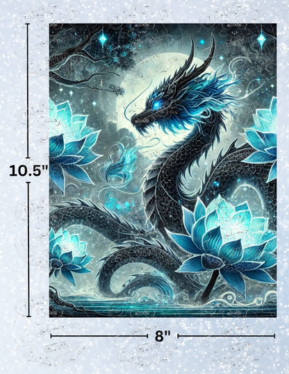 "Dragon Lotus" Premium Decorative Release Papers for Diamond Painting