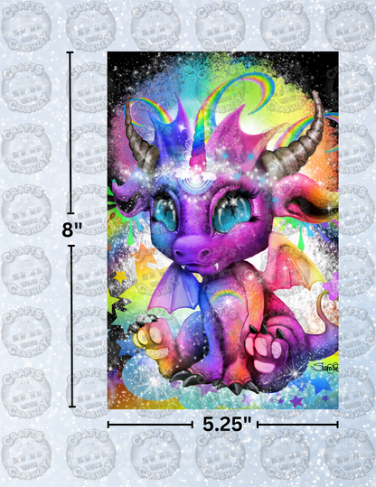 "Rainbow Lil Dragonz" by ©Sheena Pike Decorative Diamond Painting Release Papers