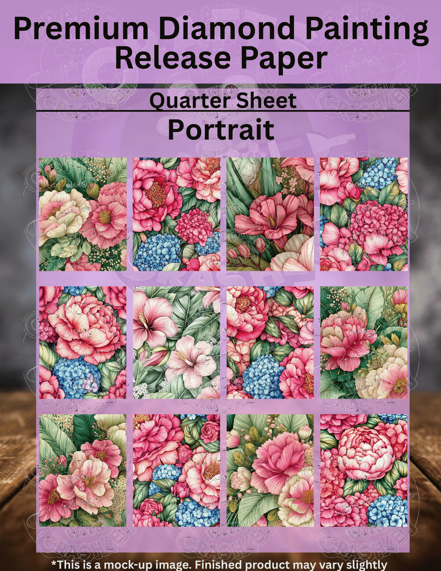 Tropical Pink Flowers Combo Pack Premium Release Paper for Diamond Painting