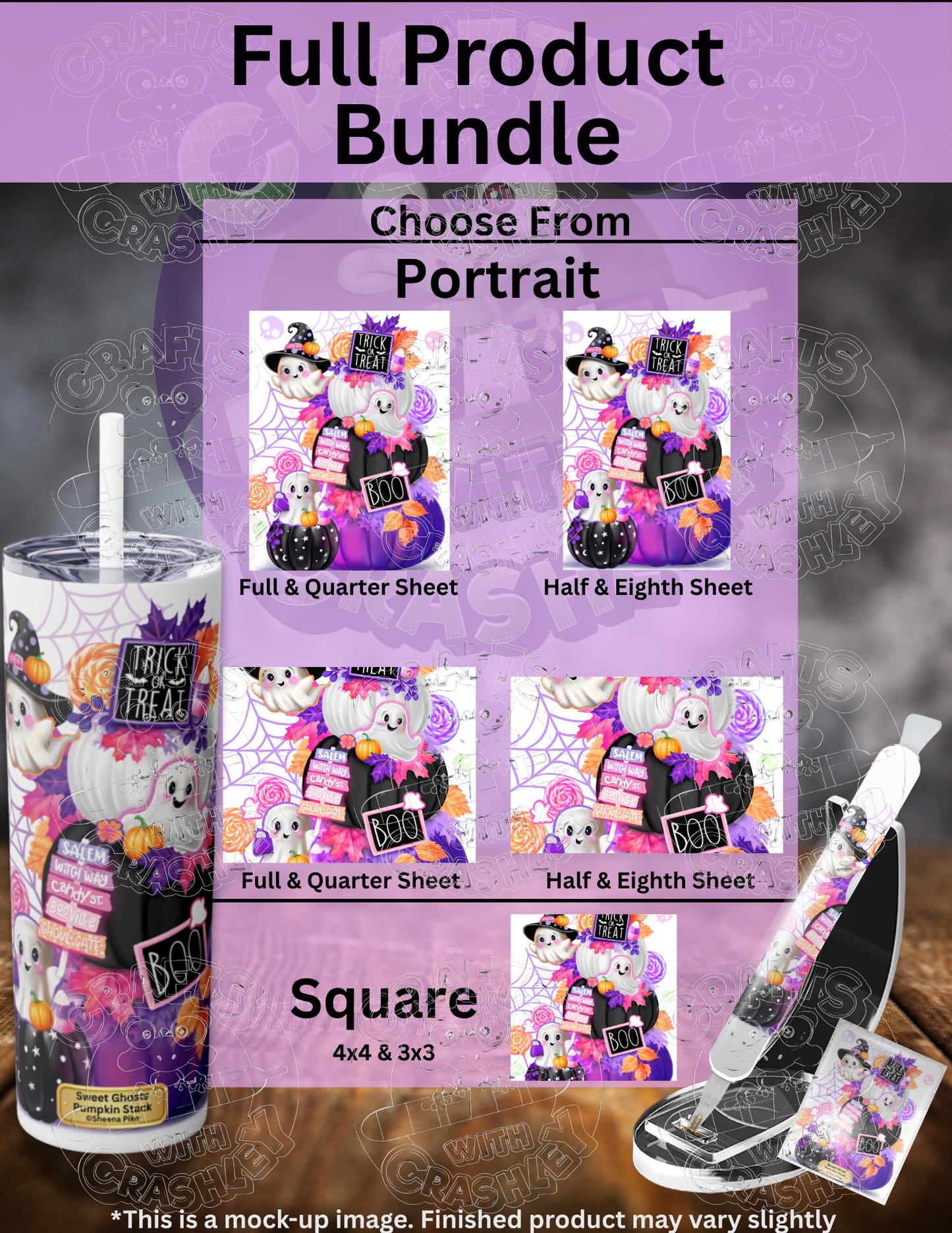 "Sweet Ghosts Pumpkin Stack" by ©Sheena Pike Premium Accessories for Diamond Painting