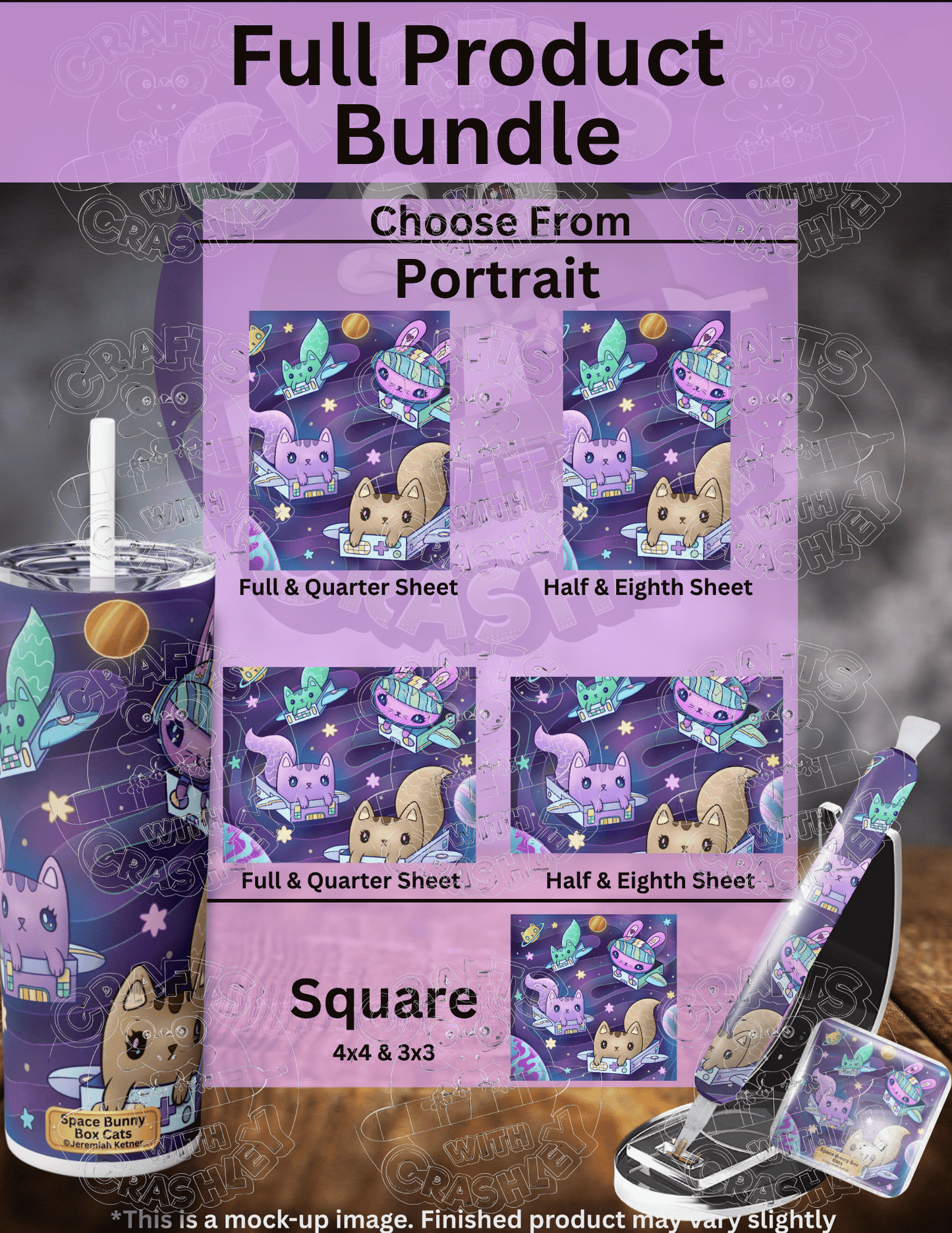 "Space Bunny Box Cats" by ©Jeremiah Ketner Premium Accessories for Diamond Painting