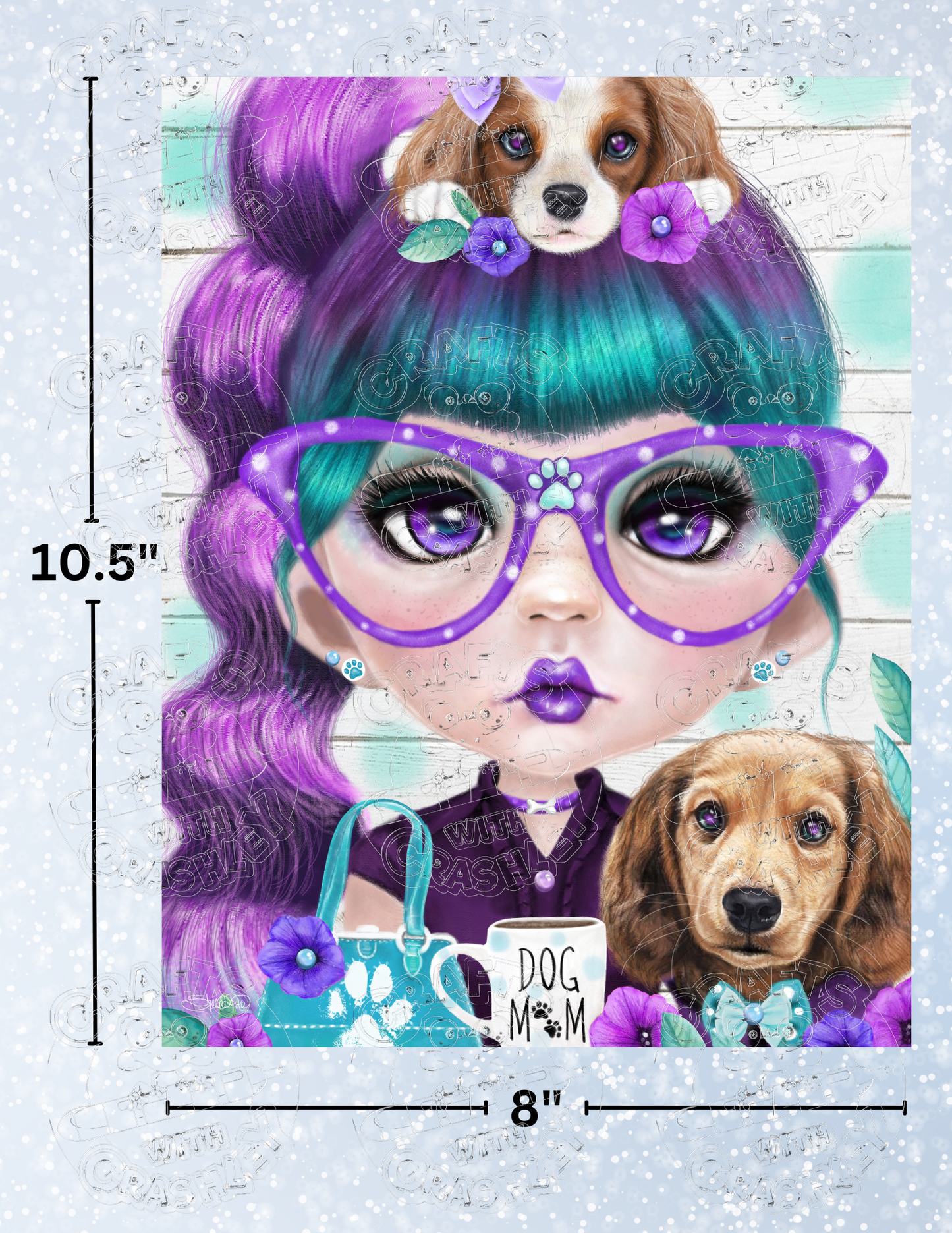 "Puppy Loving Petunia" by ©Sheena Pike Premium Decorative Release Papers for Diamond Painting