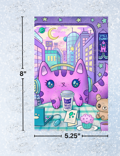 "Neko Cafe" by ©Jeremiah Ketner Decorative Diamond Painting Release Papers