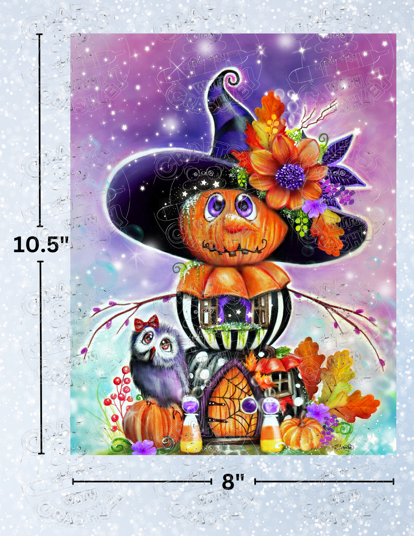 "Jack O Man Halloween House" by ©Sheena Pike Premium Decorative Release Papers for Diamond Painting