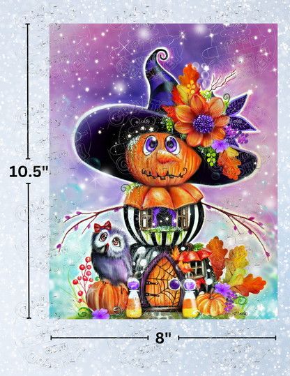 "Jack O Man Halloween House" by ©Sheena Pike Premium Decorative Release Papers for Diamond Painting