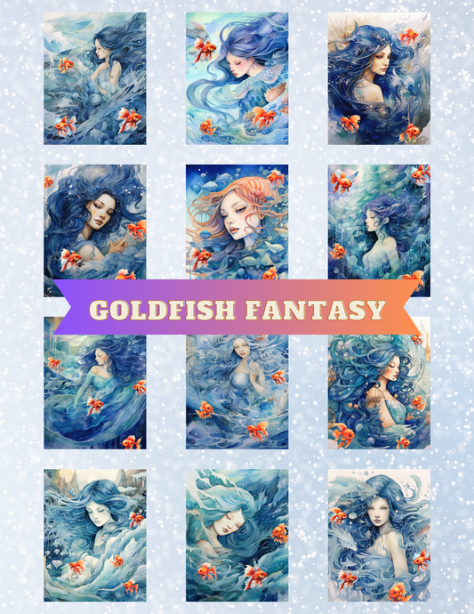 "Goldfish Fantasy" Premium Diamond Painting Release Papers