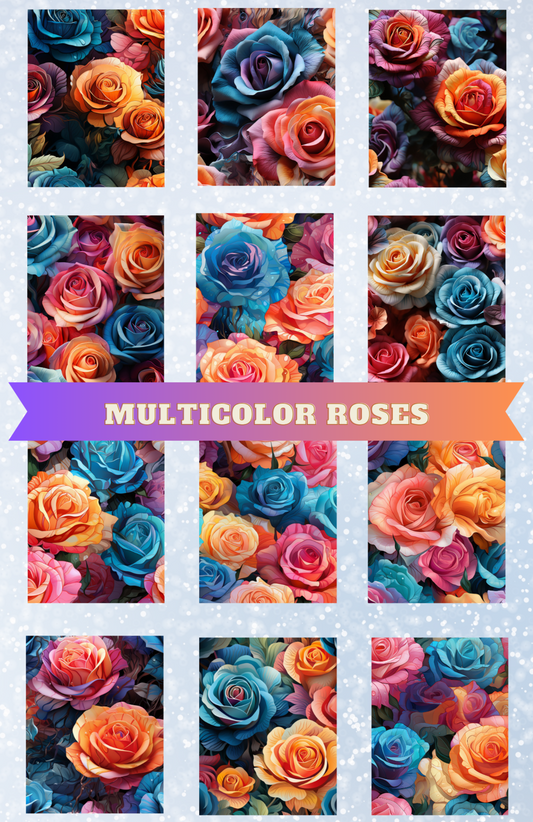 "Multicolor Roses" Premium Diamond Painting Release Papers