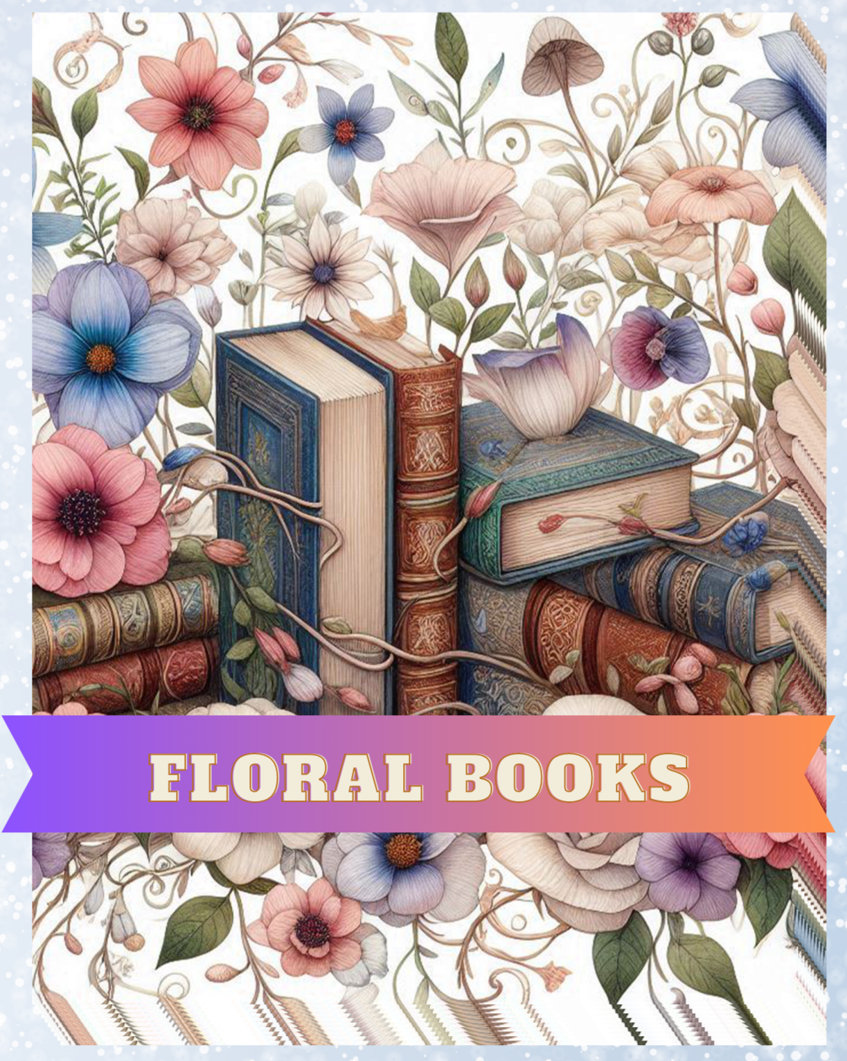 "Floral Books" Decorative Diamond Painting Release Papers