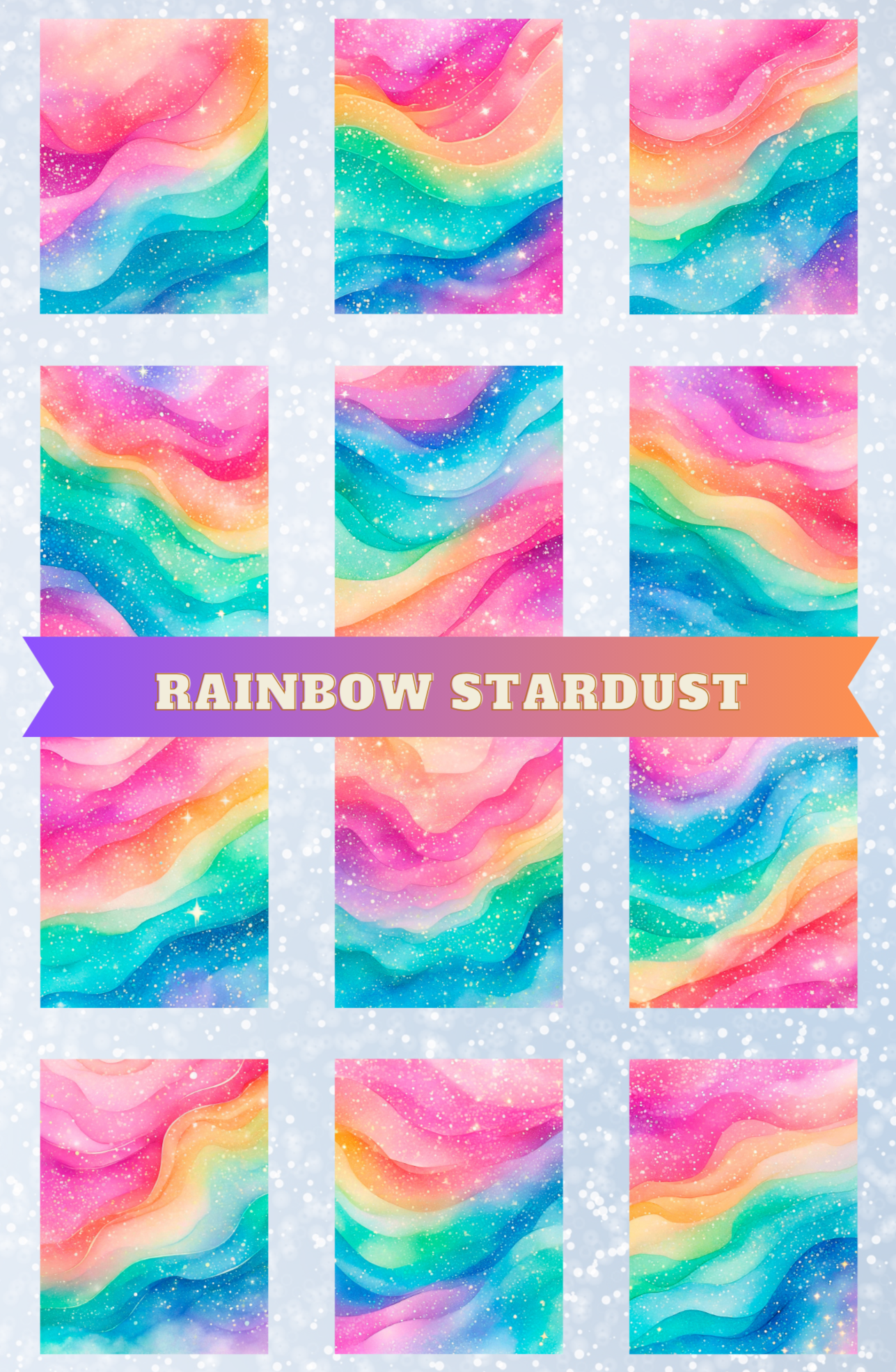 "Rainbow Stardust" Premium Diamond Painting Release Papers