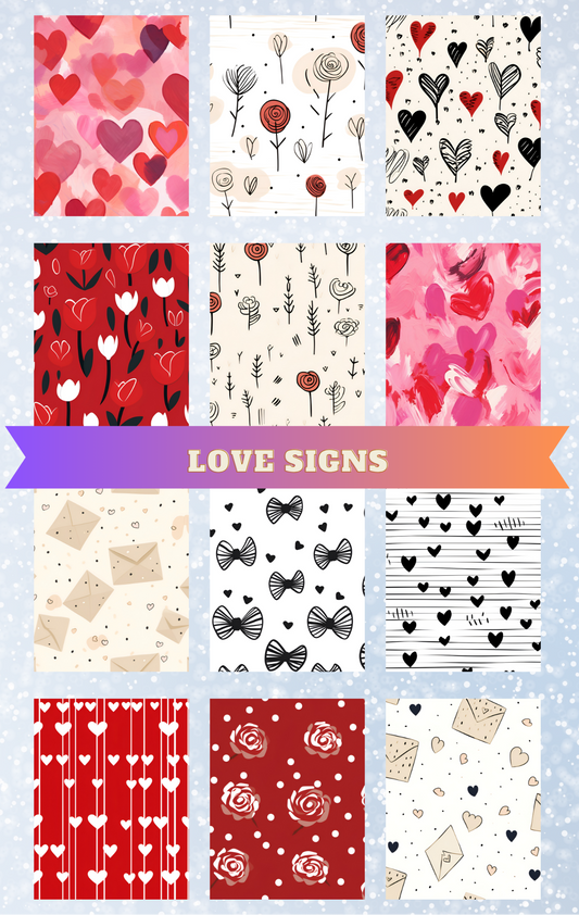 "Love Signs" Decorative Diamond Painting Release Paper