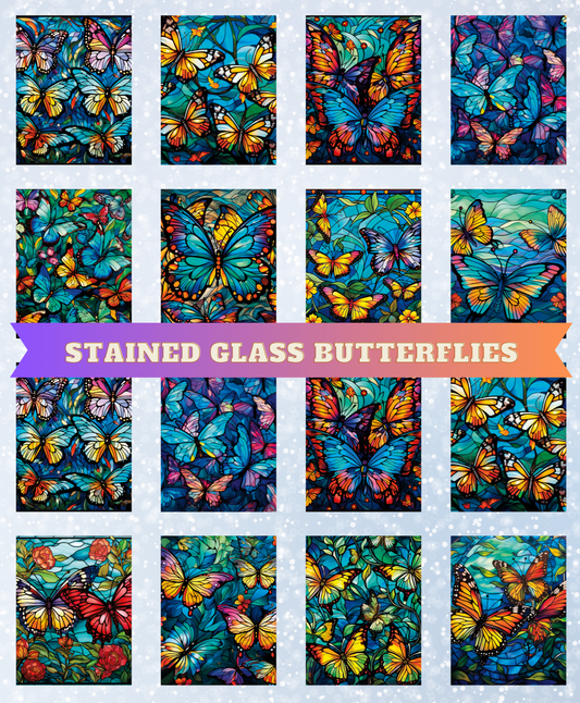 "Stained Glass Butterflies" Premium Diamond Painting Release Papers