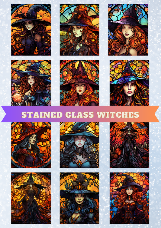 "Stained Glass Witches" Decorative Diamond Painting Release Papers