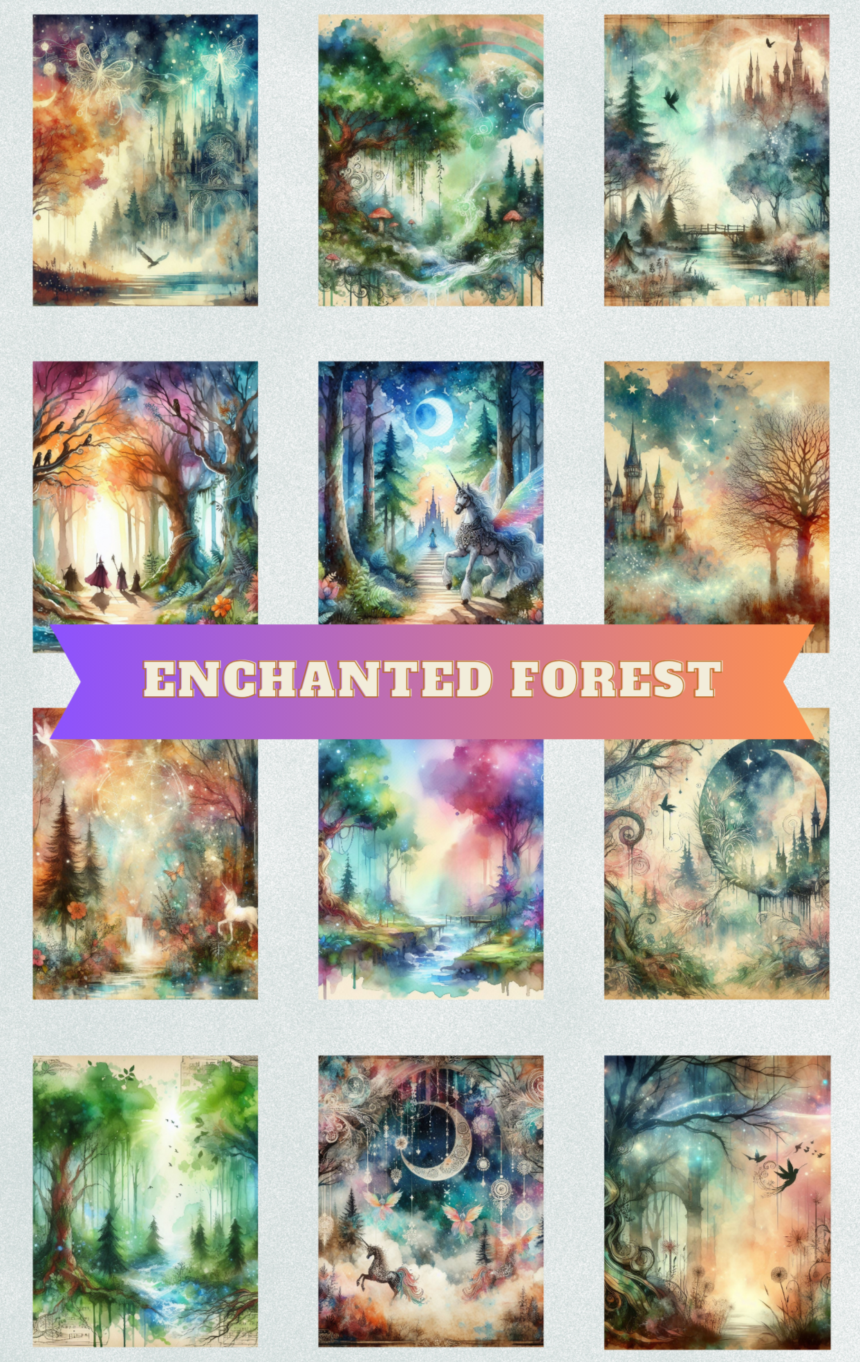 "Enchanted Forest" Premium Diamond Painting Release Papers