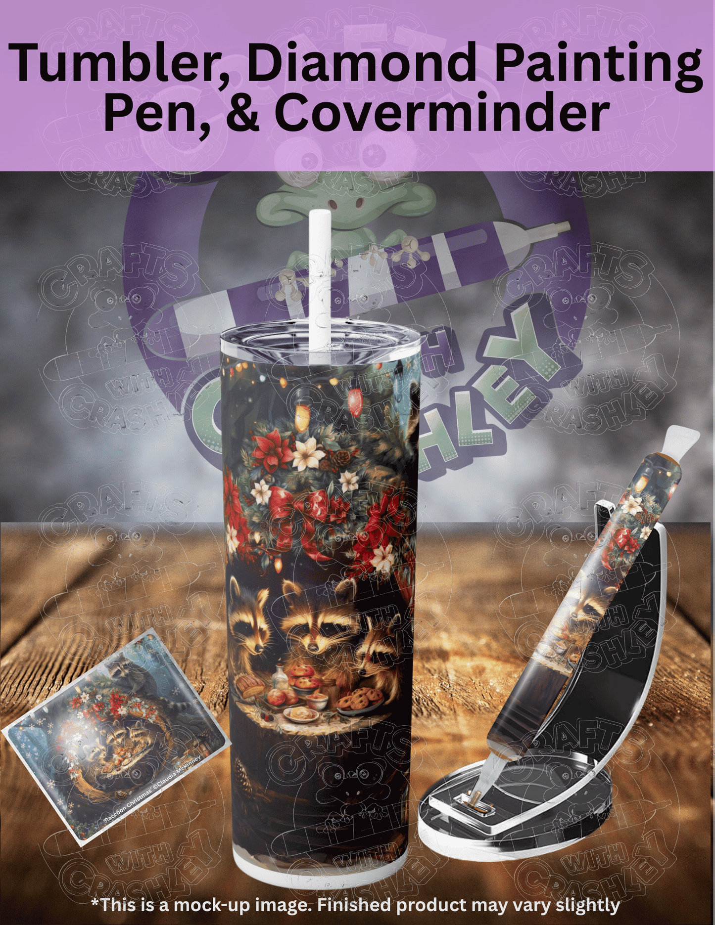 "Raccoon Christmas" by ©Claudia McKinney Premium Accessories for Diamond Painting